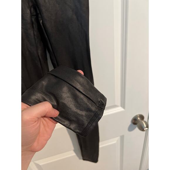 SPANX faux leather high waisted moto leggings size small - Picture 3 of 6